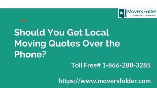 Will it be Safe to Get Local Moving Quotes over the phone?
