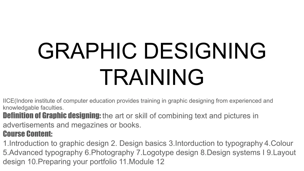graphic designing training