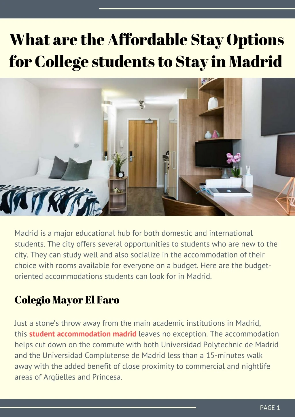 what are the affordable stay options for college