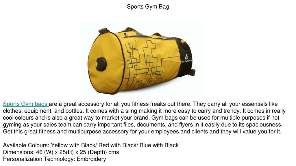 sports gym bag
