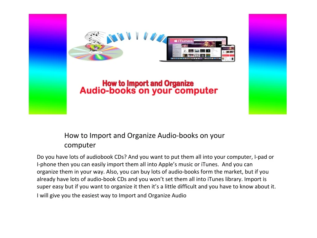 how to import and organize audio books on your
