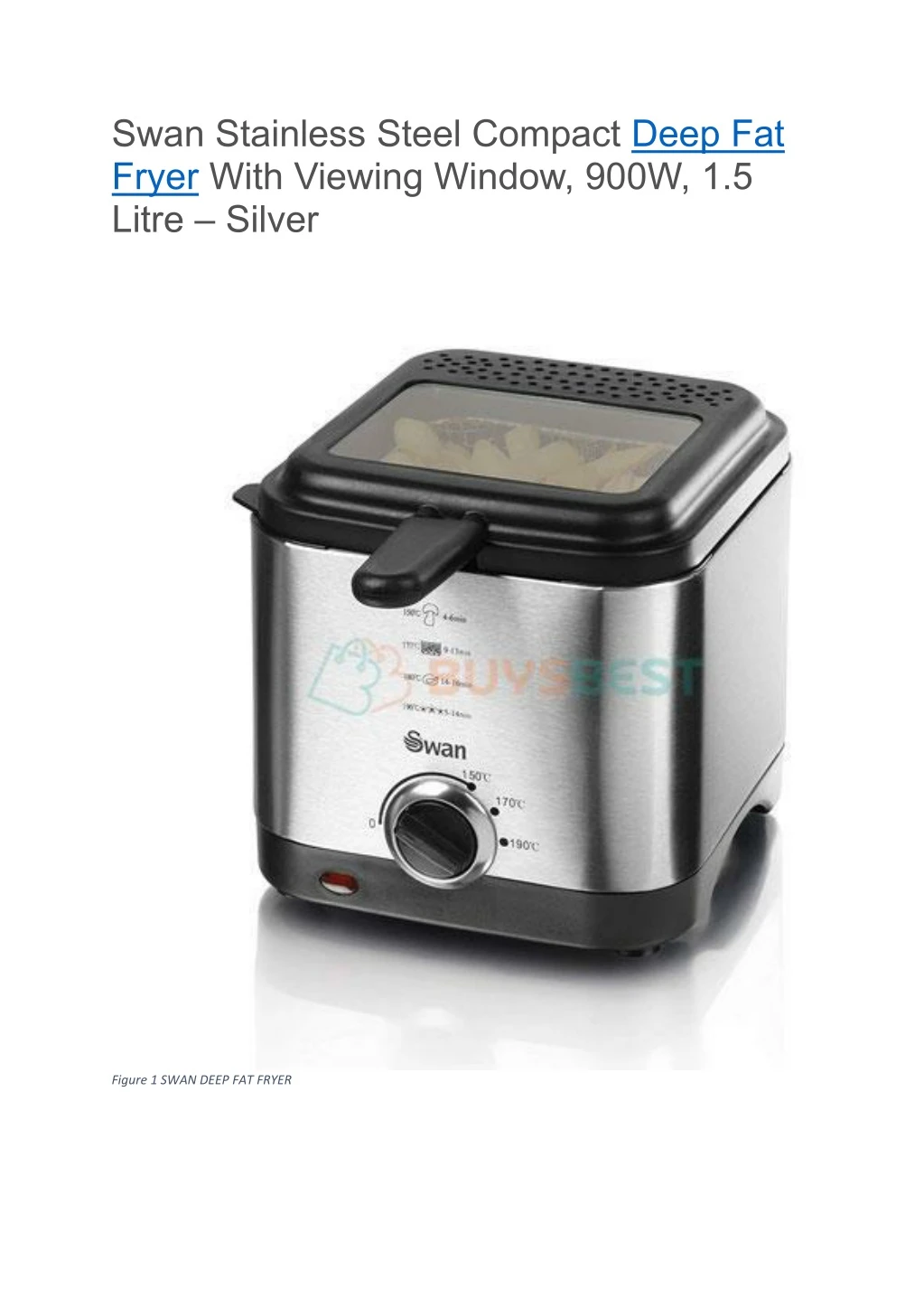 swan stainless steel compact deep fat fryer with