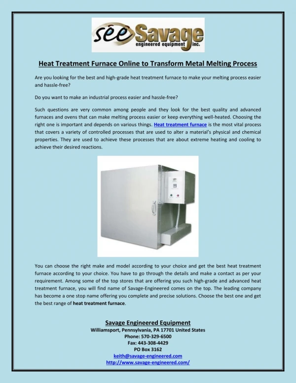 Heat Treatment Furnace Online to Transform Metal Melting Process