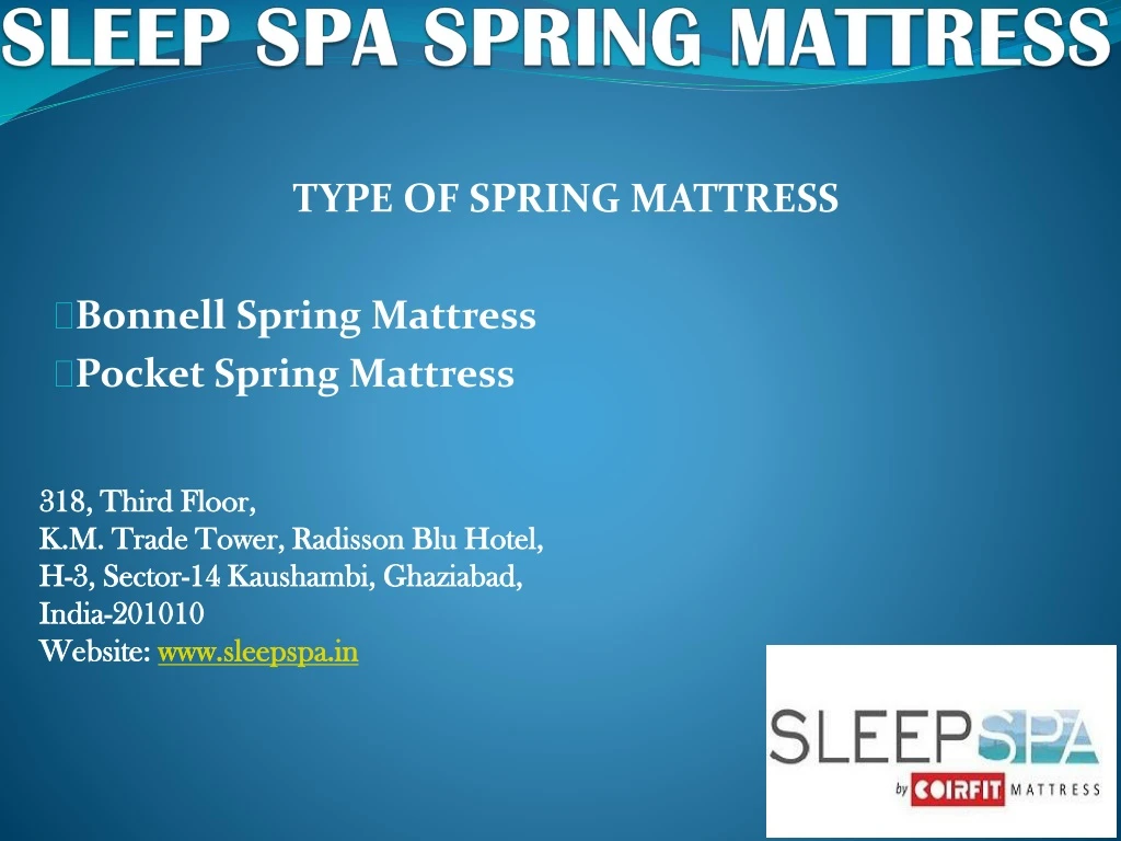 sleep spa spring mattress
