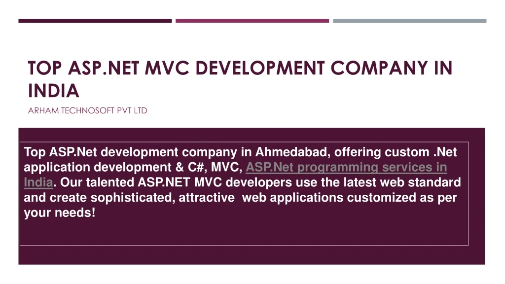 top asp net mvc development company in india