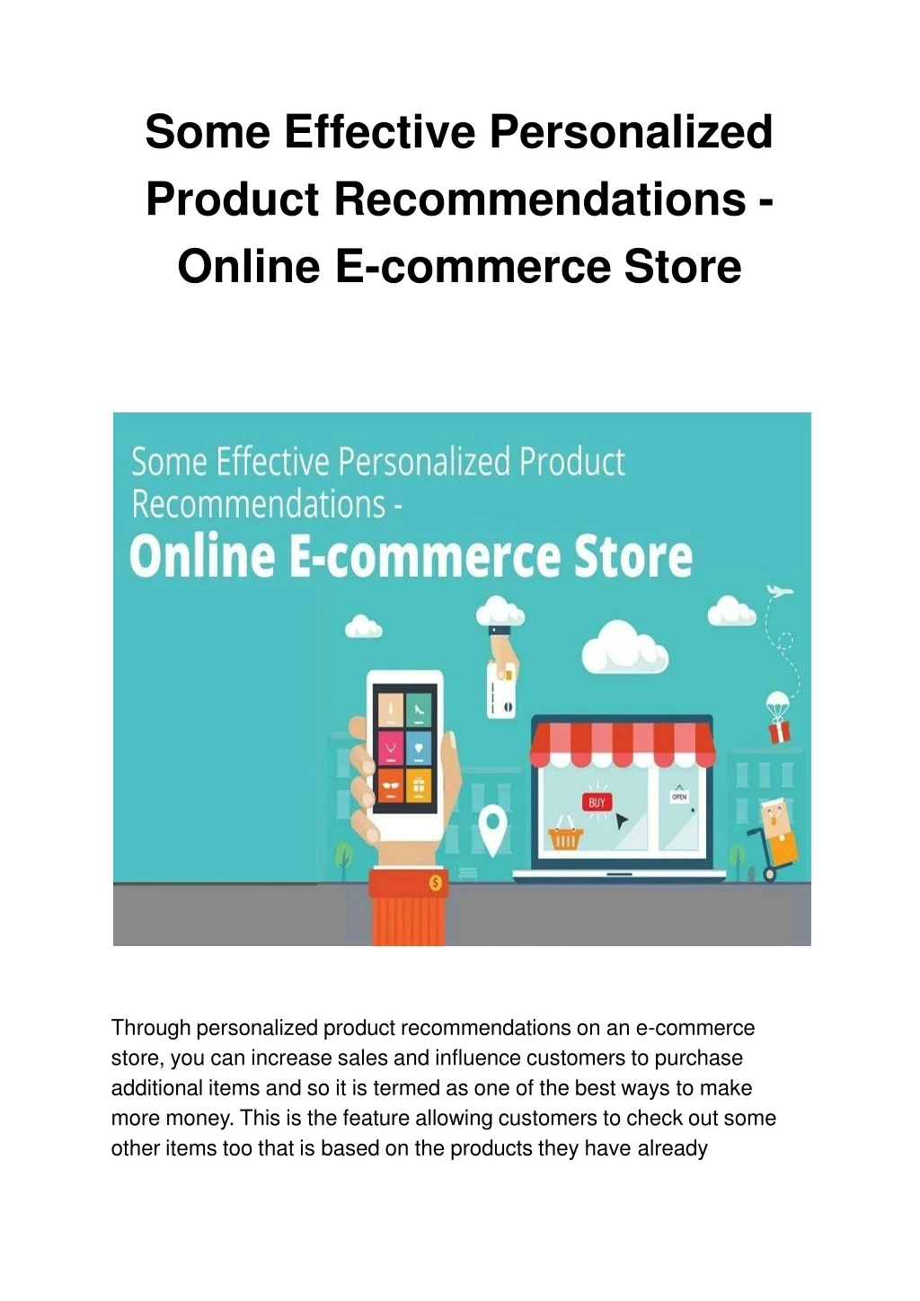 some effective personalized product recommendations online e commerce store