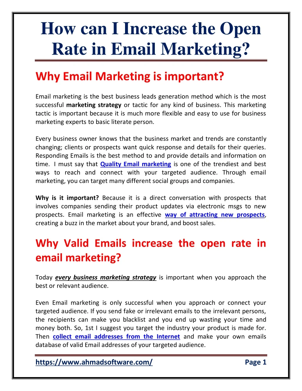 how can i increase the open rate in email