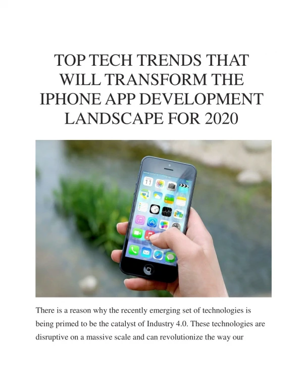 top tech trends that will transform the iphone