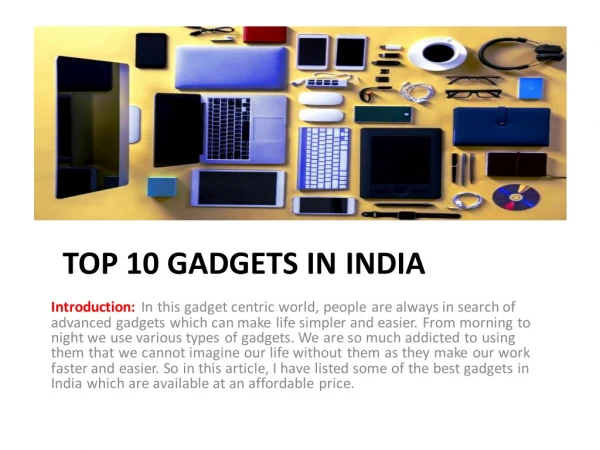 Top 10 Gadgets in India