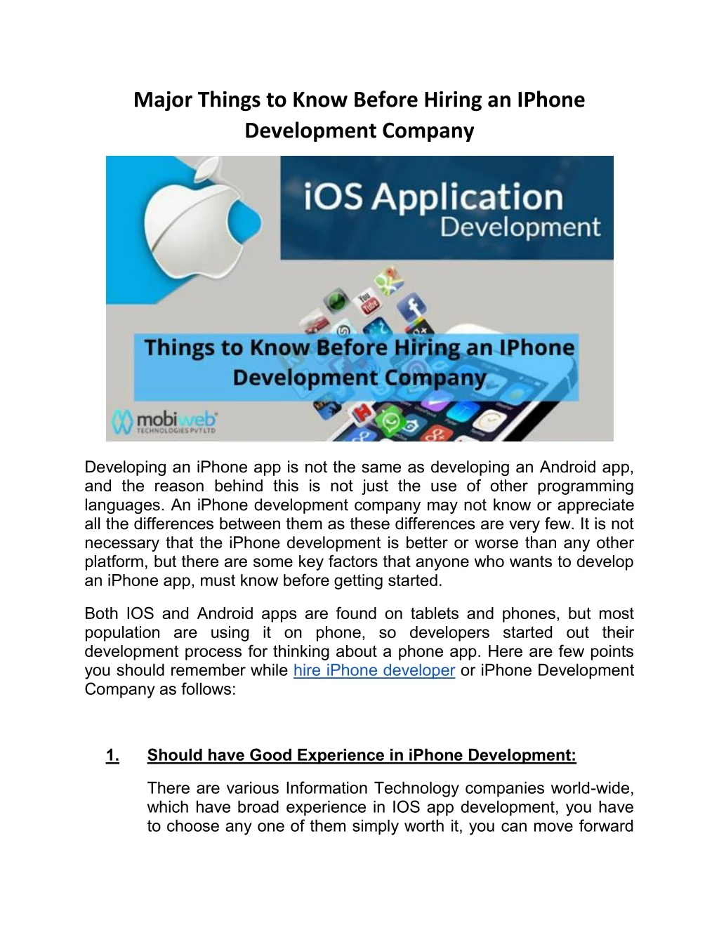 major things to know before hiring an iphone