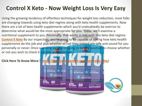 Control X Keto - Now Weight Loss Is Very Easy