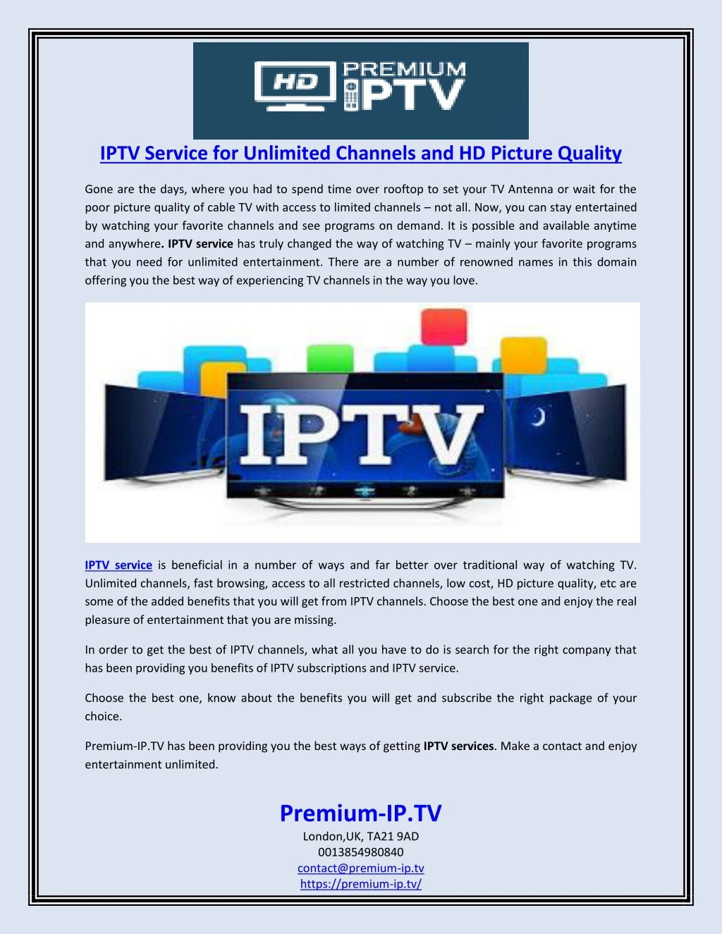 iptv service for unlimited channels