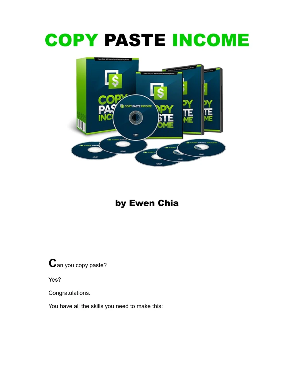 copy paste income