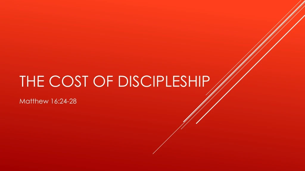 the cost of discipleship