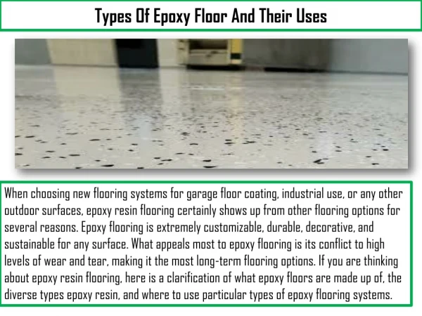 Types Of Epoxy Floor And Their Uses