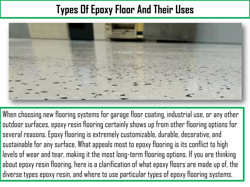types of epoxy floor and their uses