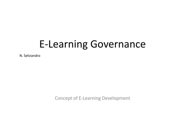 E-Learning Governance