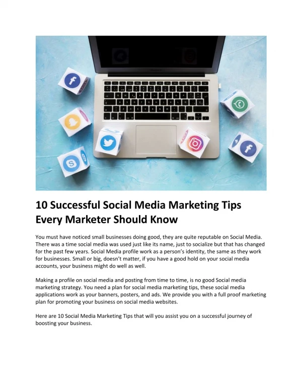 10 Successful Social Media Marketing Tips Every Marketer Should Know
