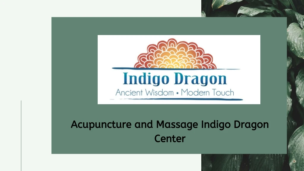 acupuncture and massage indigo dragon center