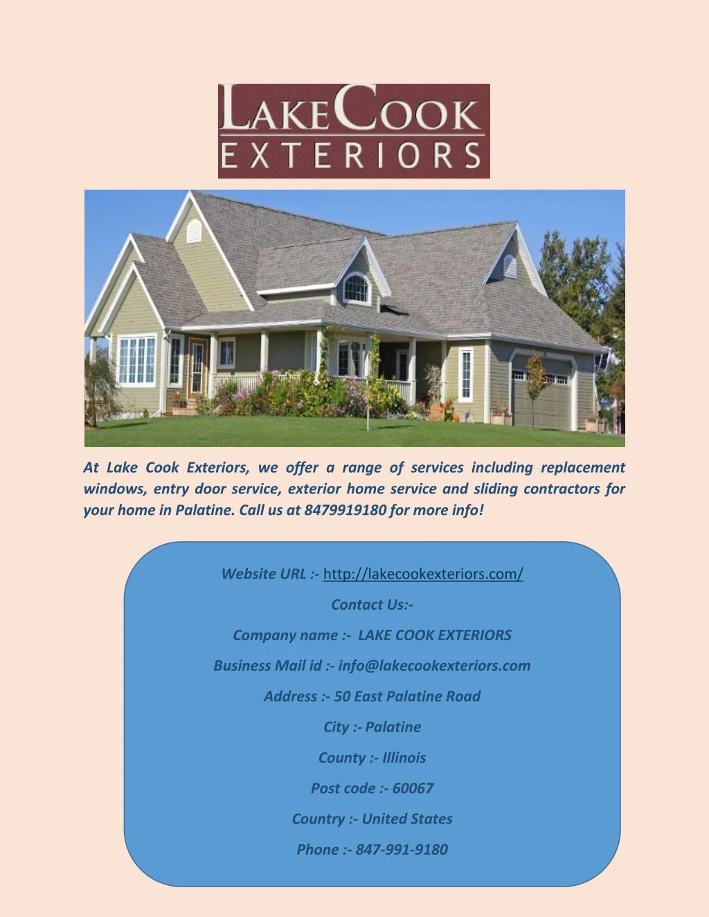 at lake cook exteriors we offer a range