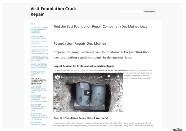 Foundation Repair Des Moines