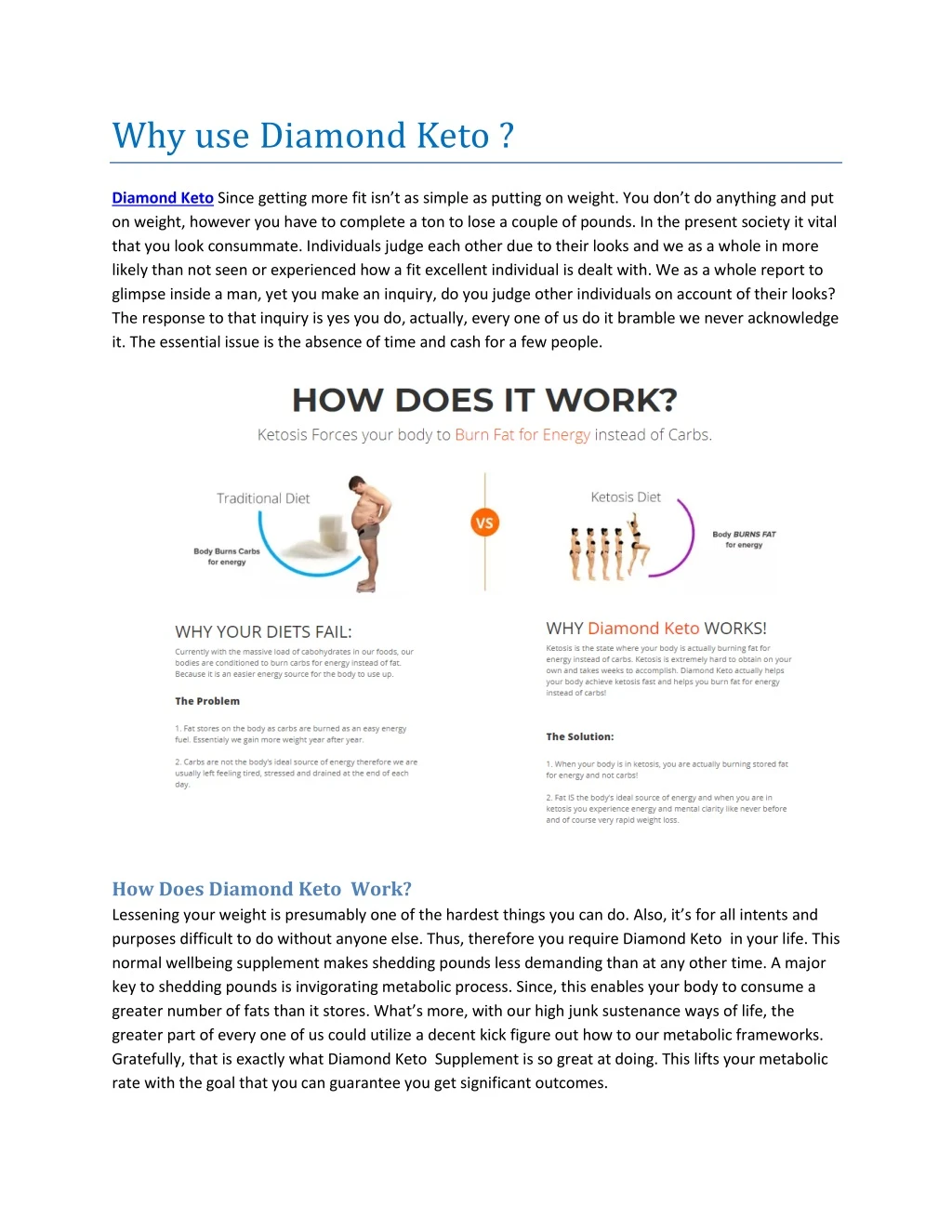 why use diamond keto