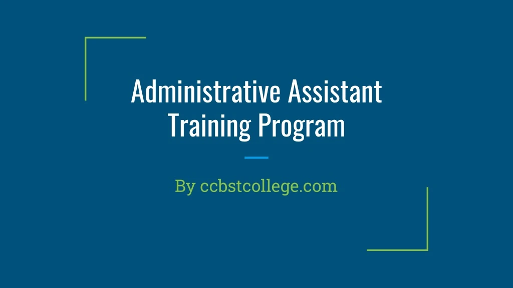 administrative assistant training program