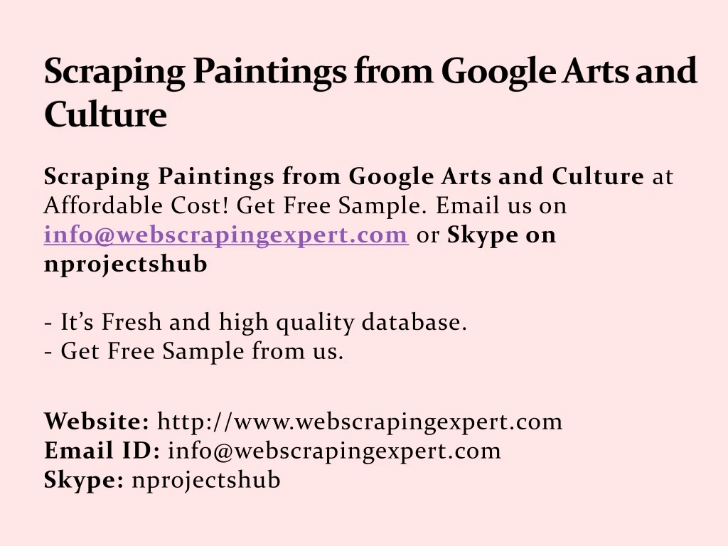 scraping paintings from google arts and culture