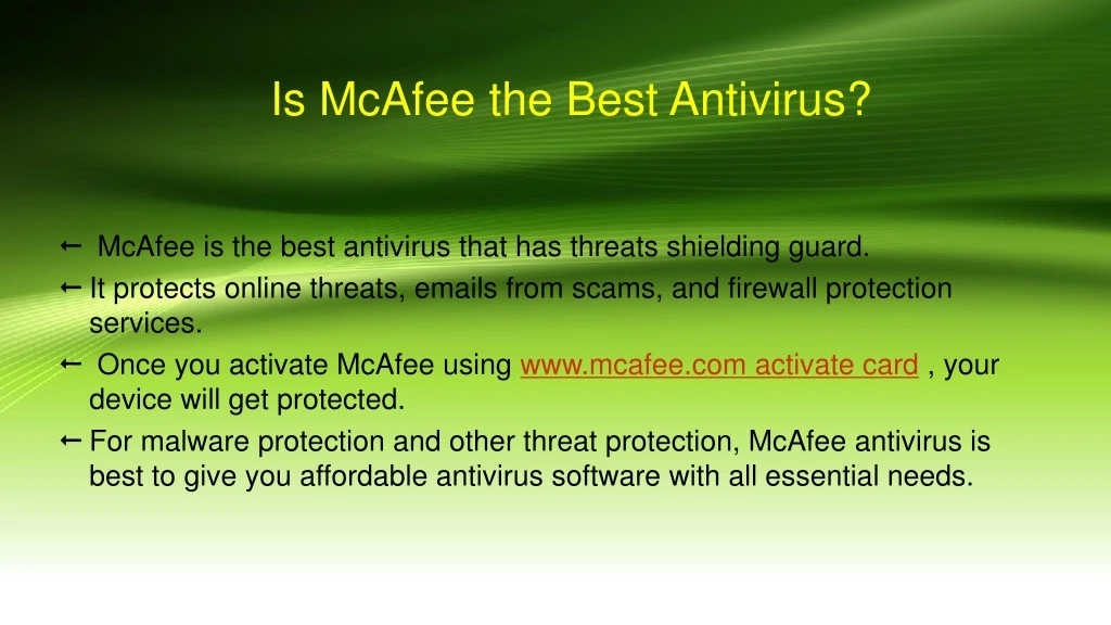 is mcafee the best antivirus