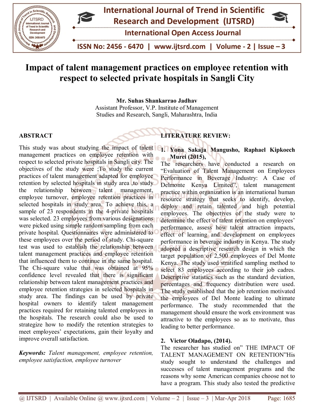 international journal of trend in scientific