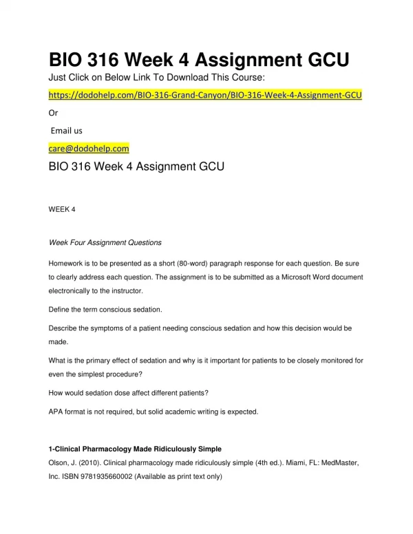 bio 316 week 4 assignment gcu just click on below