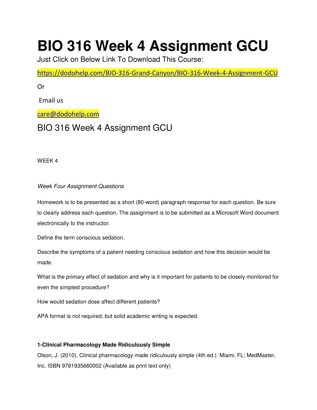 bio 316 week 4 assignment gcu just click on below