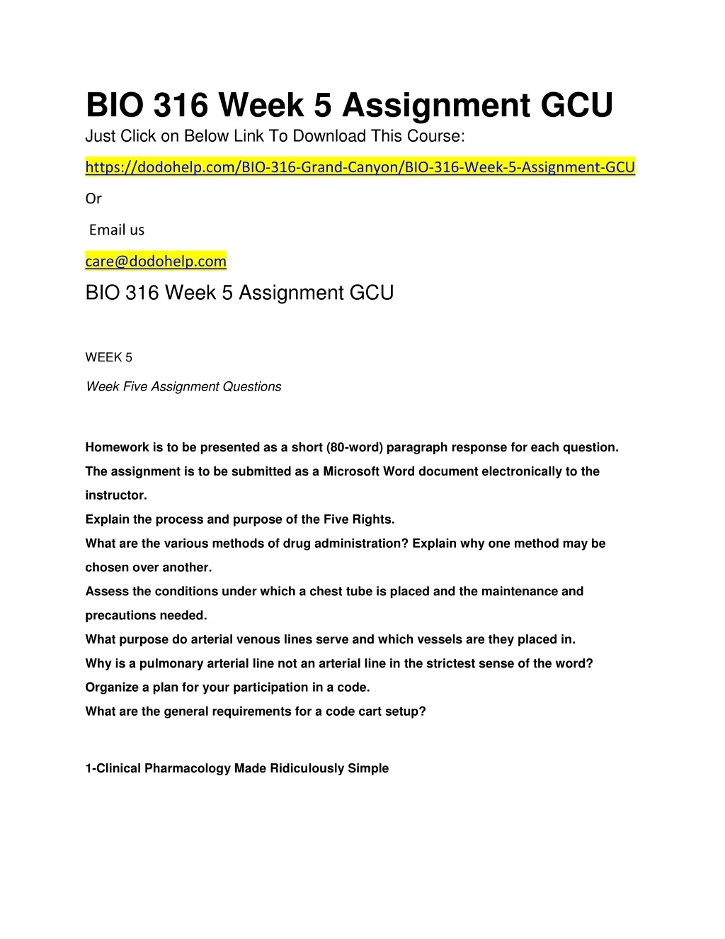 bio 316 week 5 assignment gcu just click on below