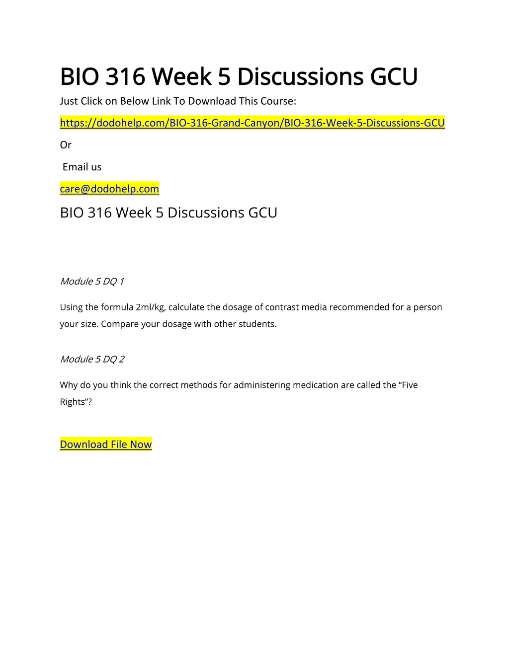 bio 316 week 5 discussions gcu bio 316 week