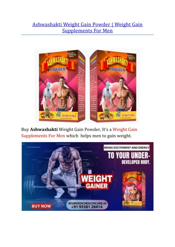 Ashwashakti Weight Gain Supplements