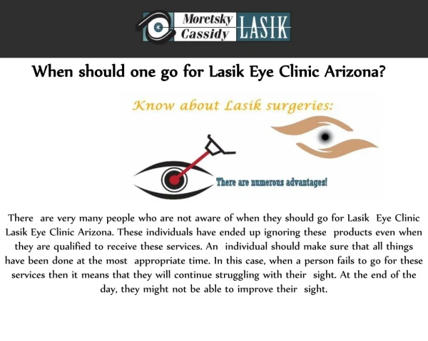 When should one go for Lasik Eye Clinic Arizona?