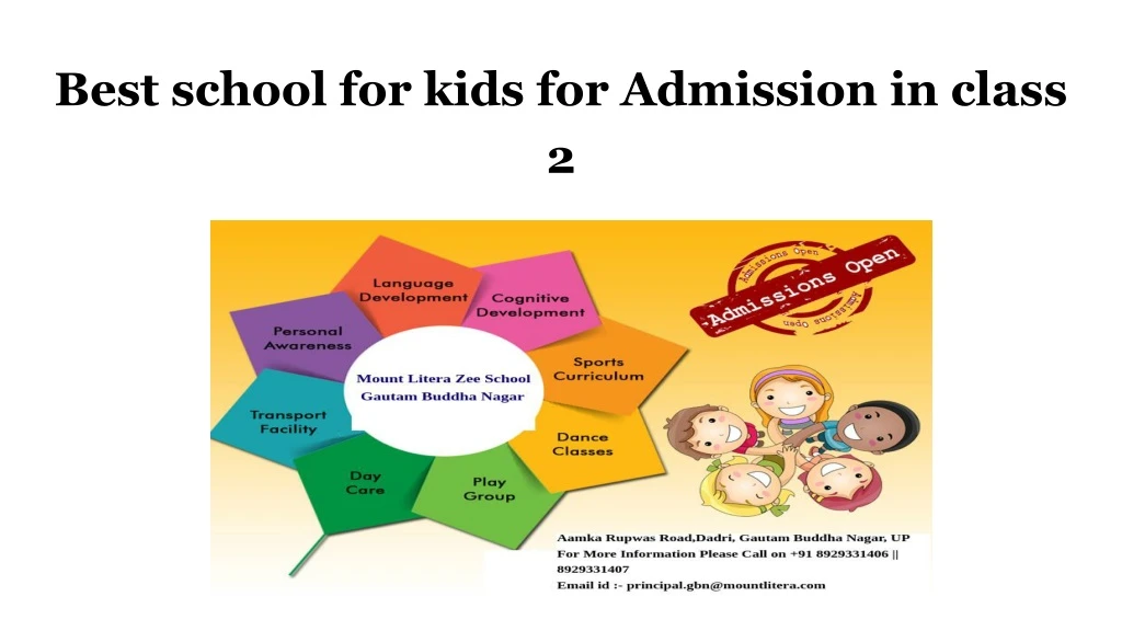 best school for kids for admission in class 2