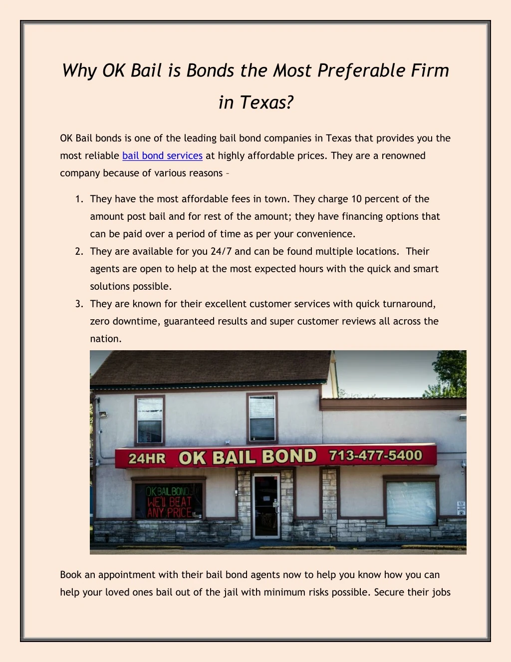 why ok bail is bonds the most preferable firm
