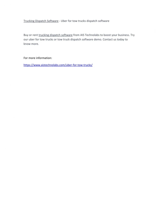 trucking dispatch software uber for tow trucks