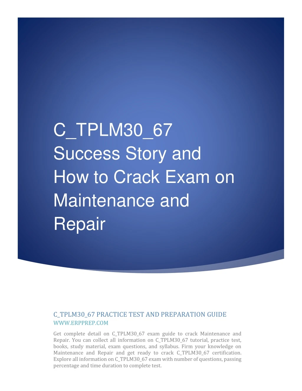 c tplm30 67 success story and how to crack exam