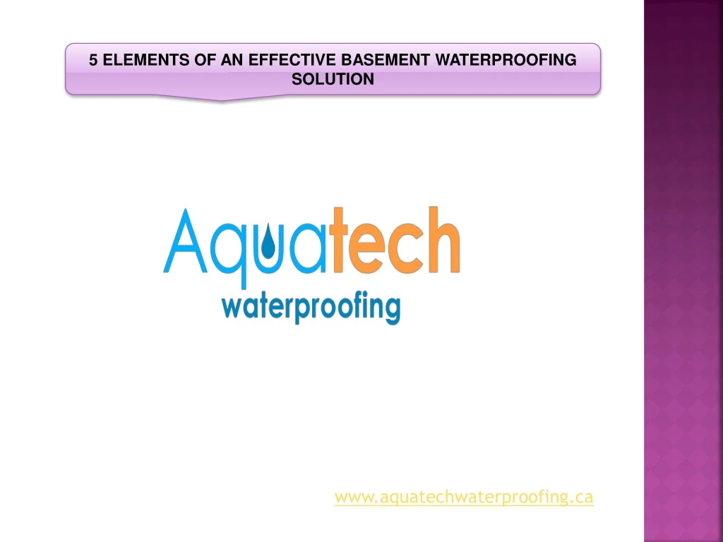 5 elements of an effective basement waterproofing