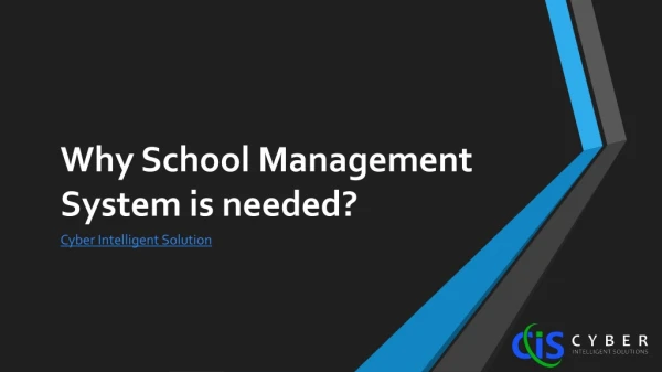 Why School Management System is needed