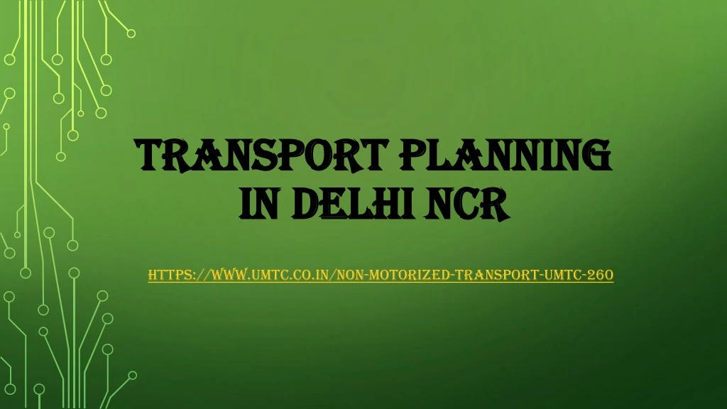 transport planning in delhi ncr