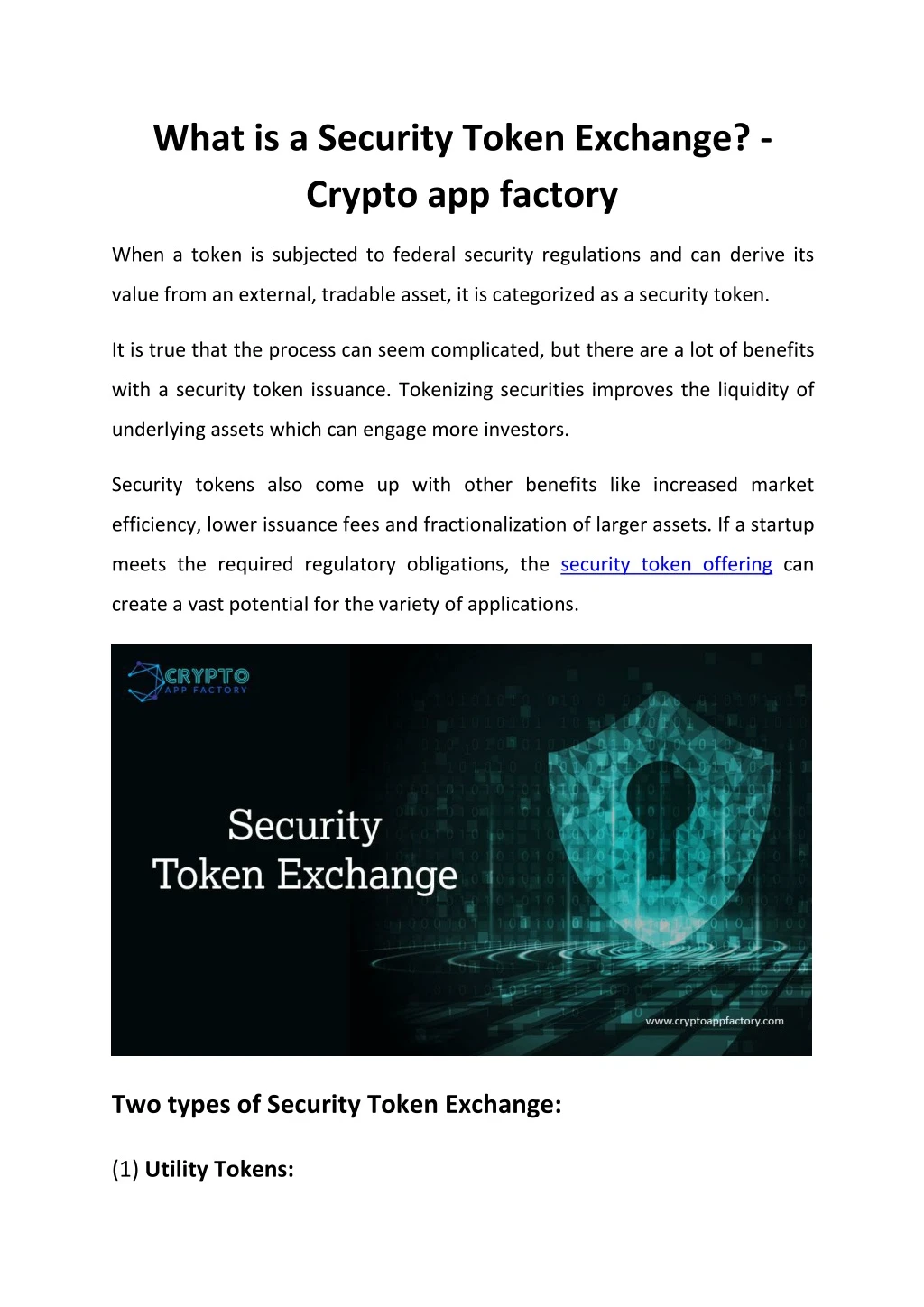 what is a security token exchange crypto