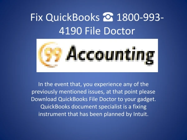 Resolve Download QuickBooks File Doctor