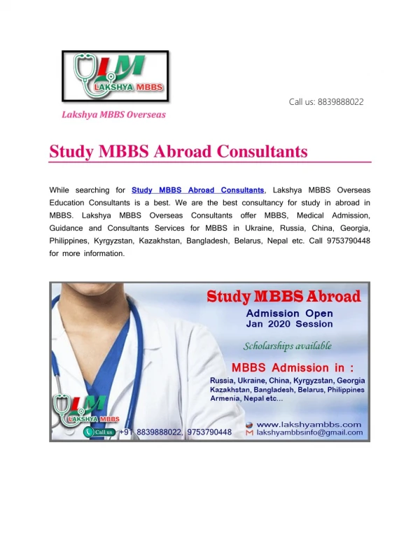 Study MBBS Abroad Consultants