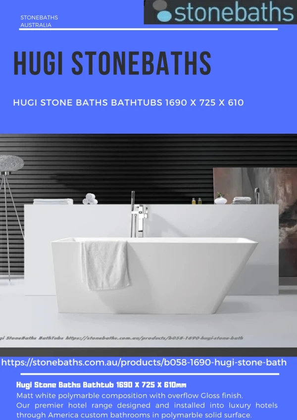Hugi Stone Baths BathTubs 1690 X 725 X 610