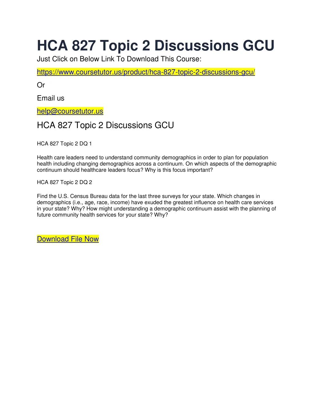 hca 827 topic 2 discussions gcu just click