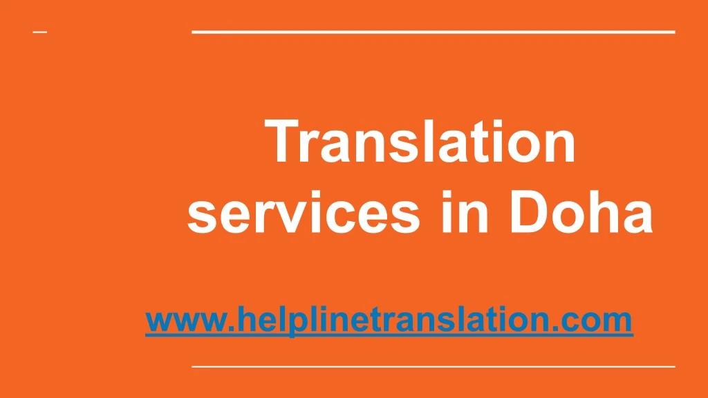 translation services in doha