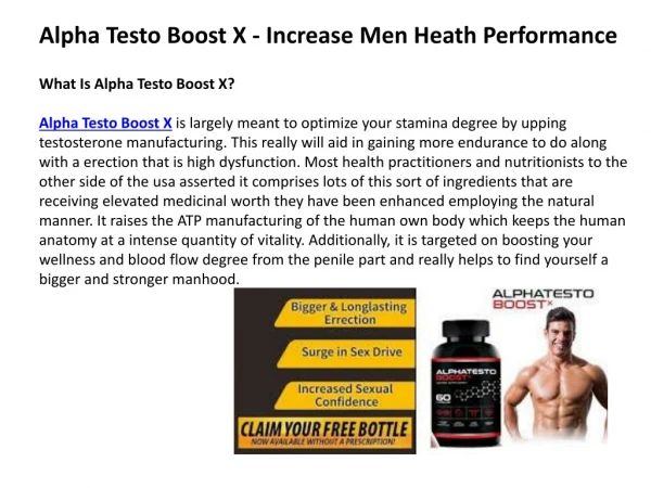 Alpha Testo Boost X - Increase Men Heath Performance